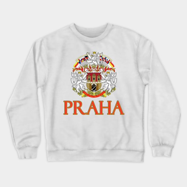 Praha (Prague), Czech Republic - Coat of Arms Design Crewneck Sweatshirt by Naves